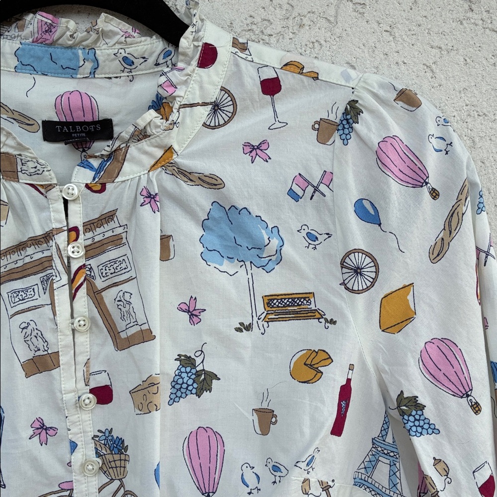 Talbots petite Paris icons ruffle trim popover